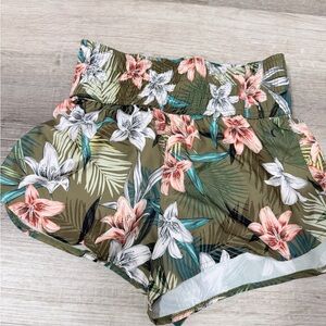 Hurley Olive Floral Women's Athletic Shorts
